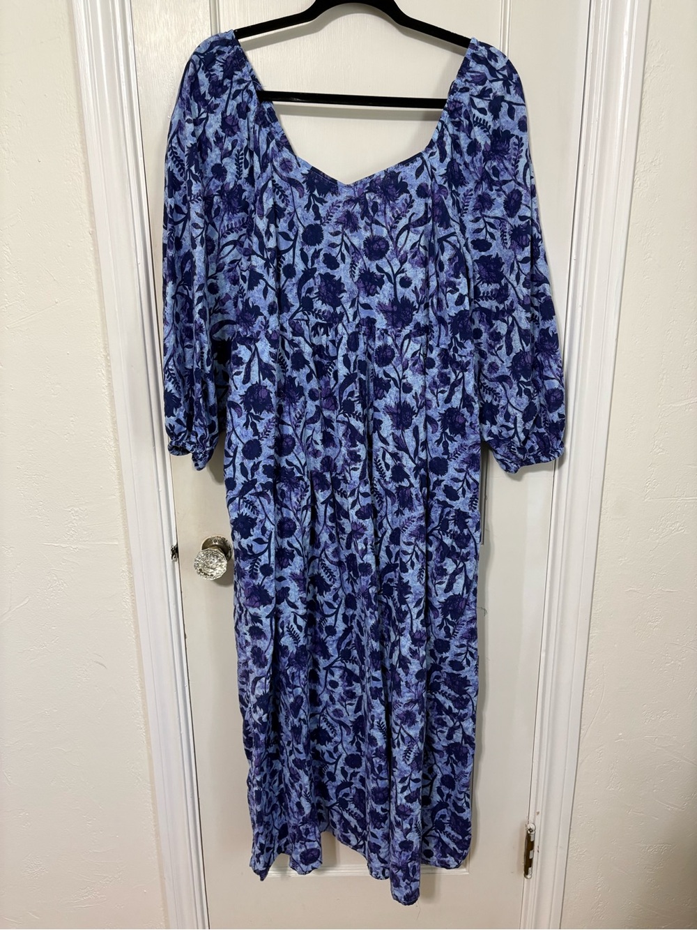 Universal Thread Blue Floral Midi Dress with Pockets XXL